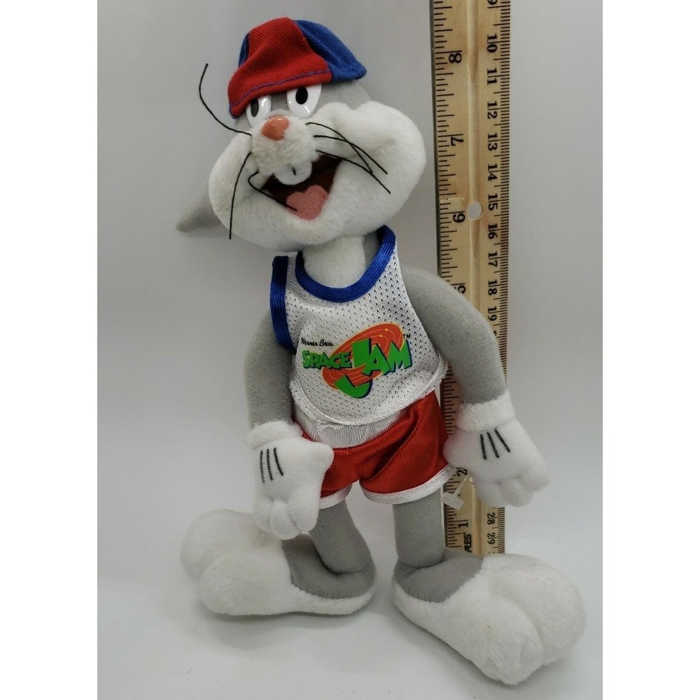 Vintage 1996 McDonalds Space Jam Bugs Bunny Looney Tunes Push plush figurine - Picture 2 of 5